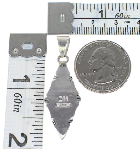 Turquoise Southwestern Jewelry Authentic Sterling Silver Pendant AX95327